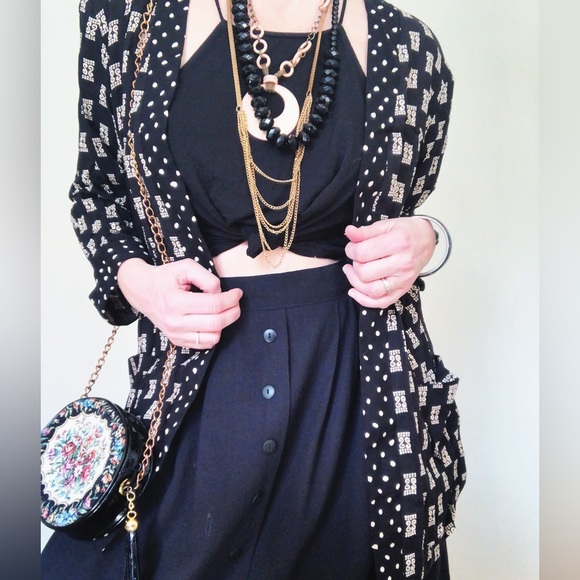 Vintage Jackets & Blazers - Vintage geometric print light blazer oversized jacket Size M